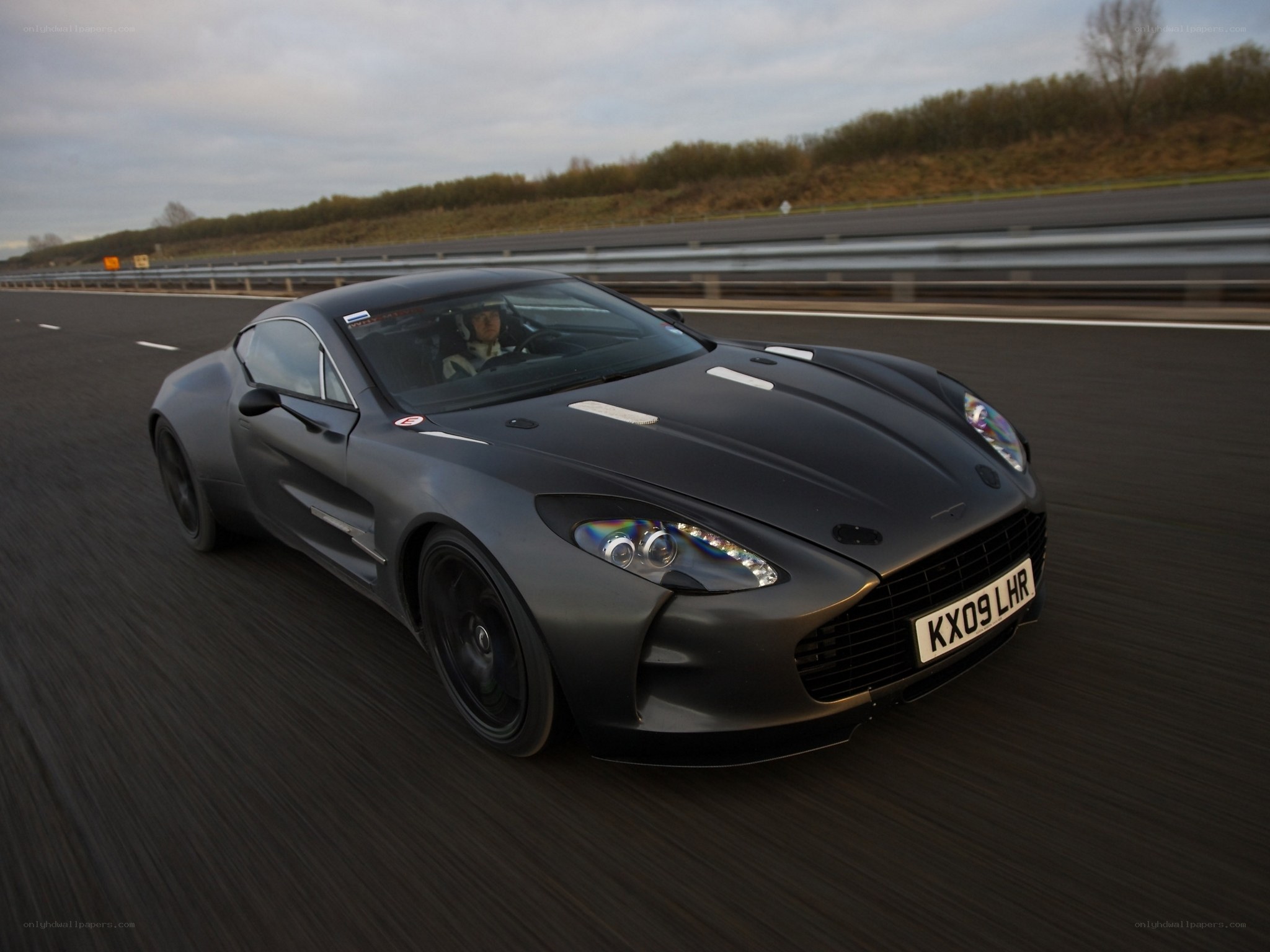 Aston Martin One-77 on a highway