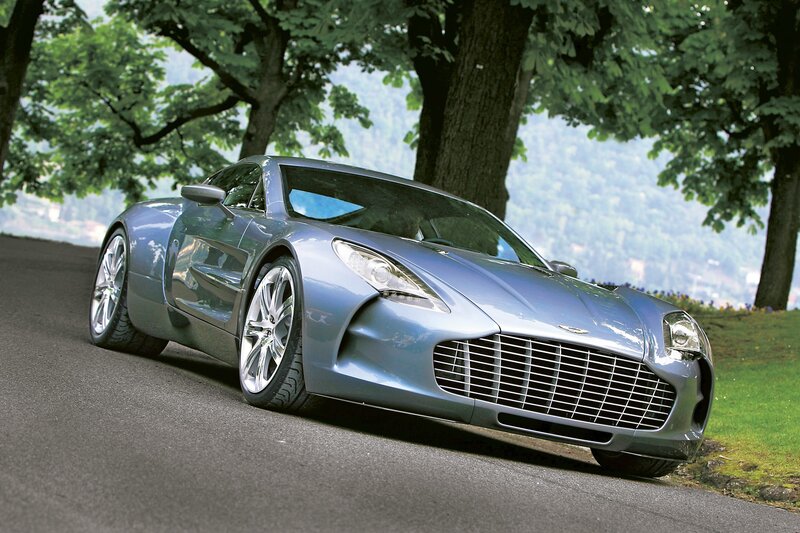 Aston Martin One-77 on a scenic road