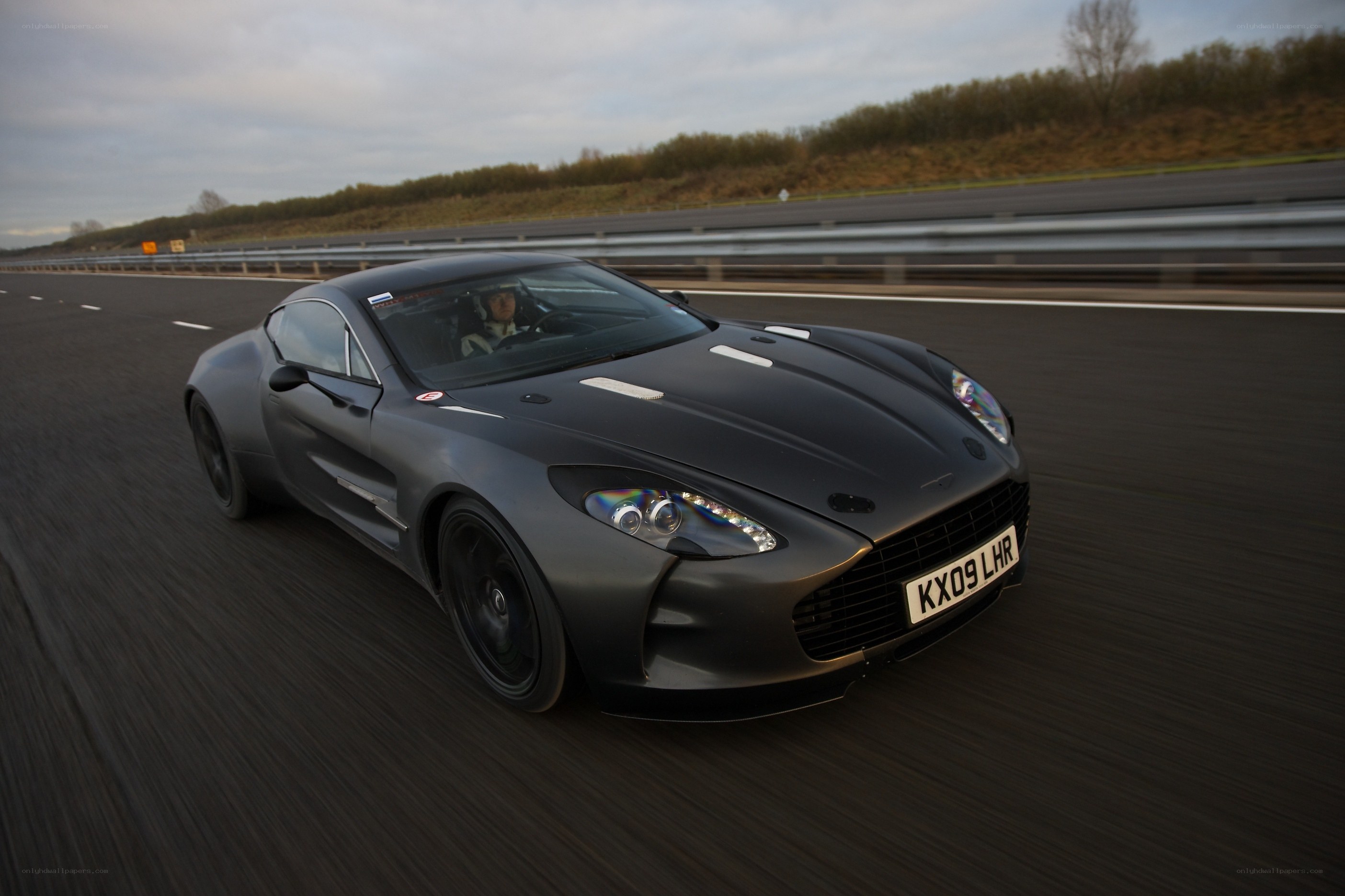 Aston Martin One-77 on a track