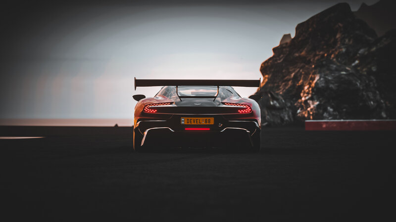 Aston Martin Race Car — Black, Dramatic