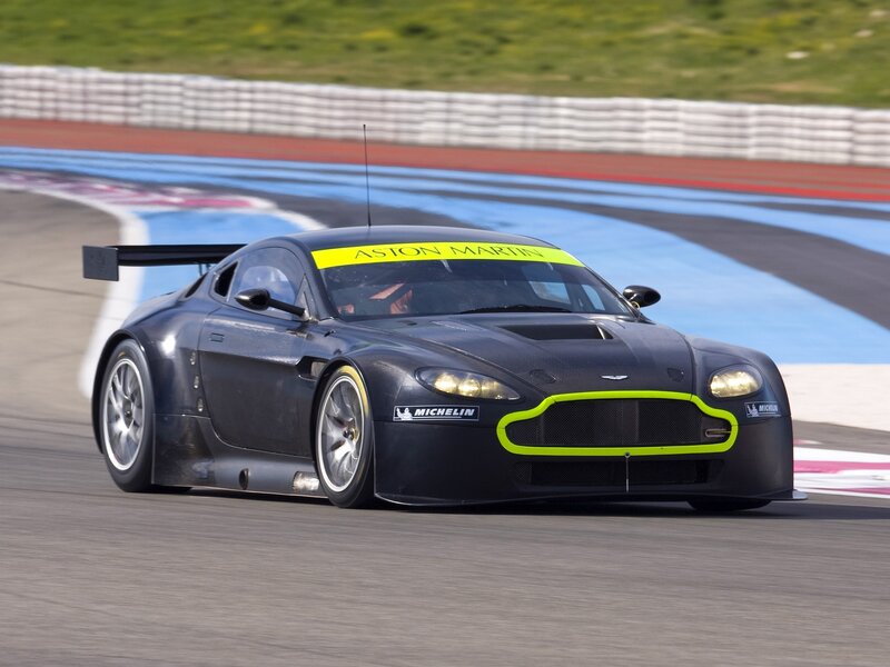 Aston Martin Race Car — Black, Dynamic, Afternoon
