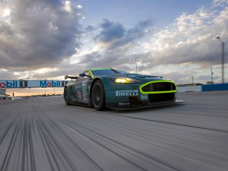Aston Martin race car on track
