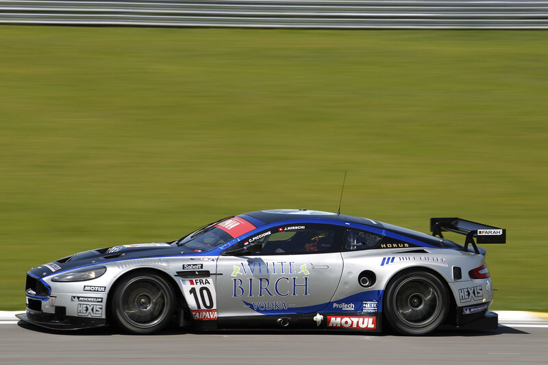 Aston Martin race car on track