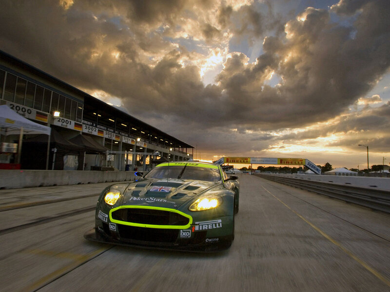 Aston Martin race car on track