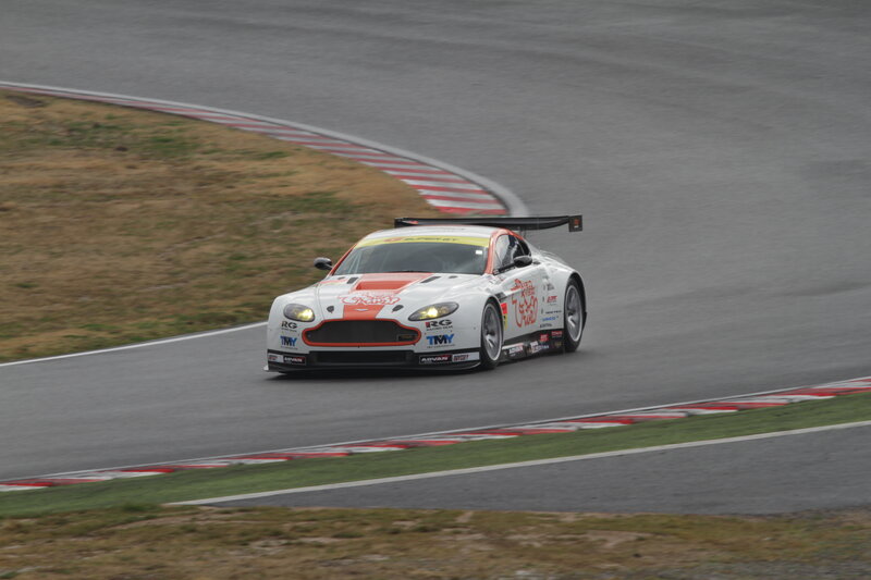 Aston Martin race car on track