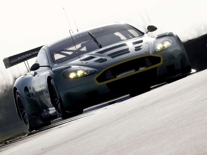 Aston Martin race car on track