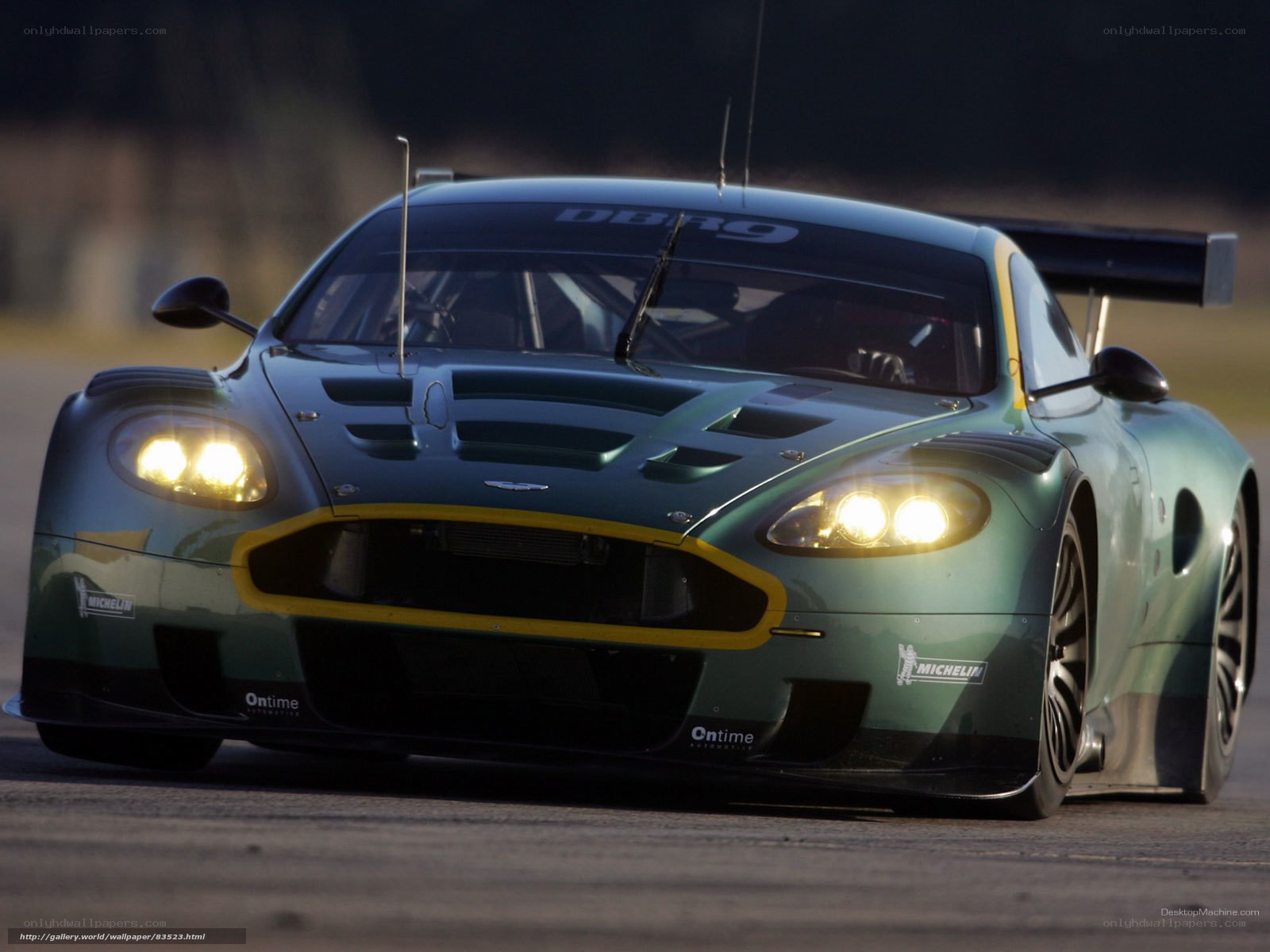 Aston Martin race car on track