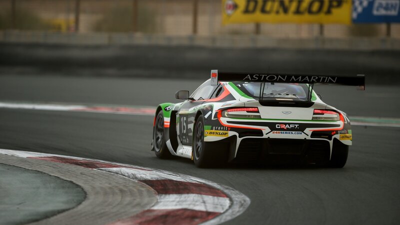 Aston Martin race car on track