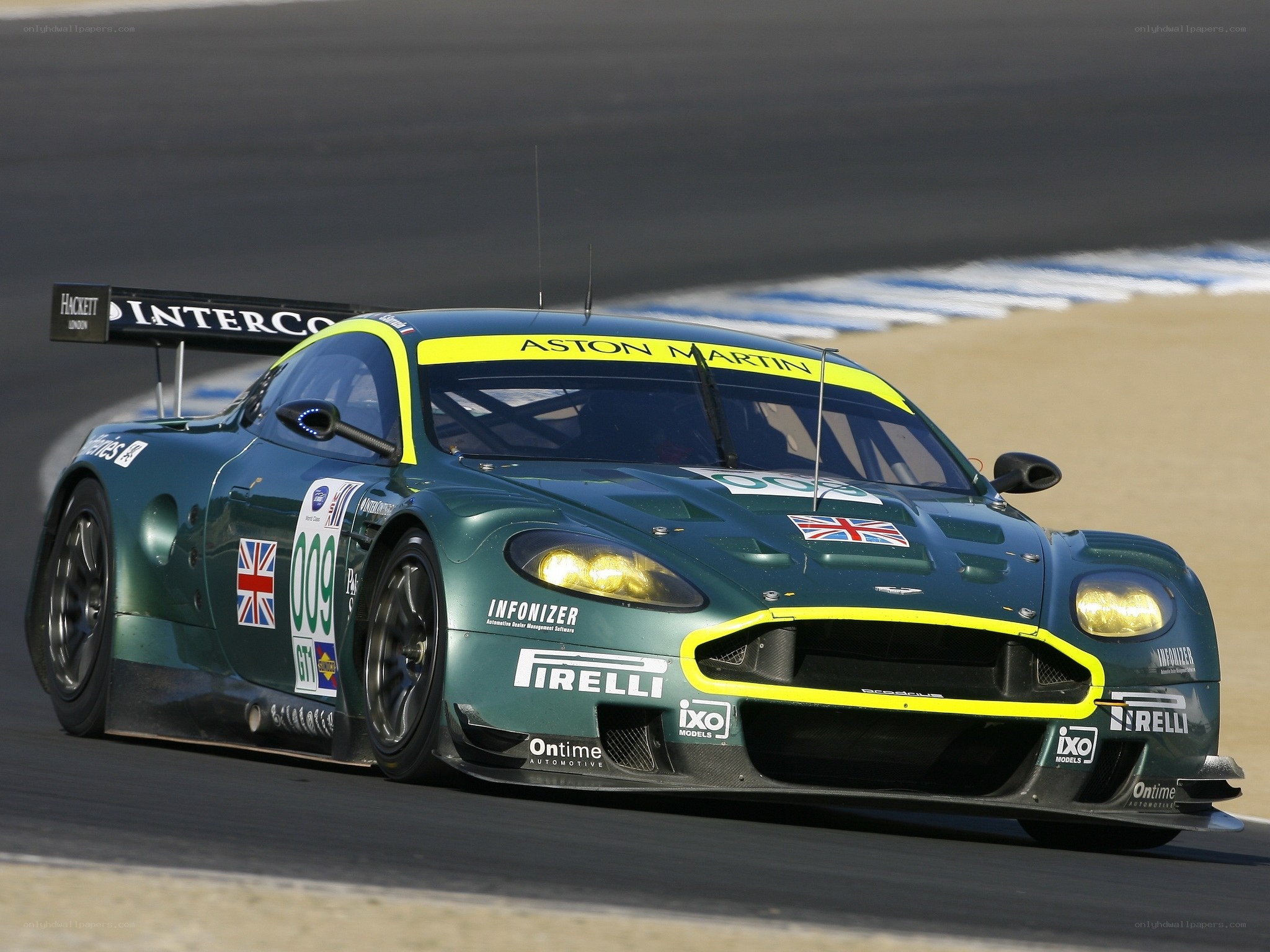 Aston Martin race car on track