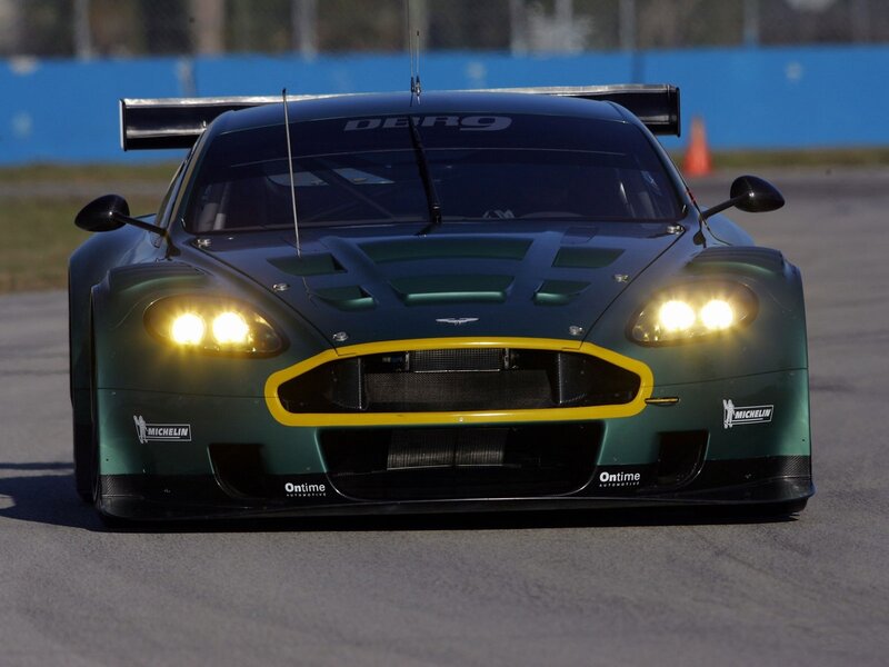 Aston Martin race car on track