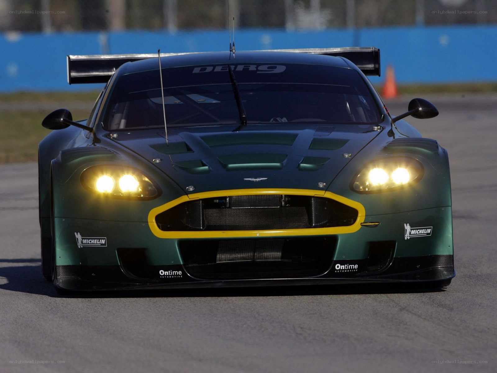 Aston Martin race car on track