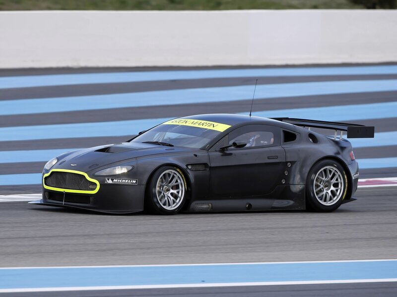 Aston Martin race car on track