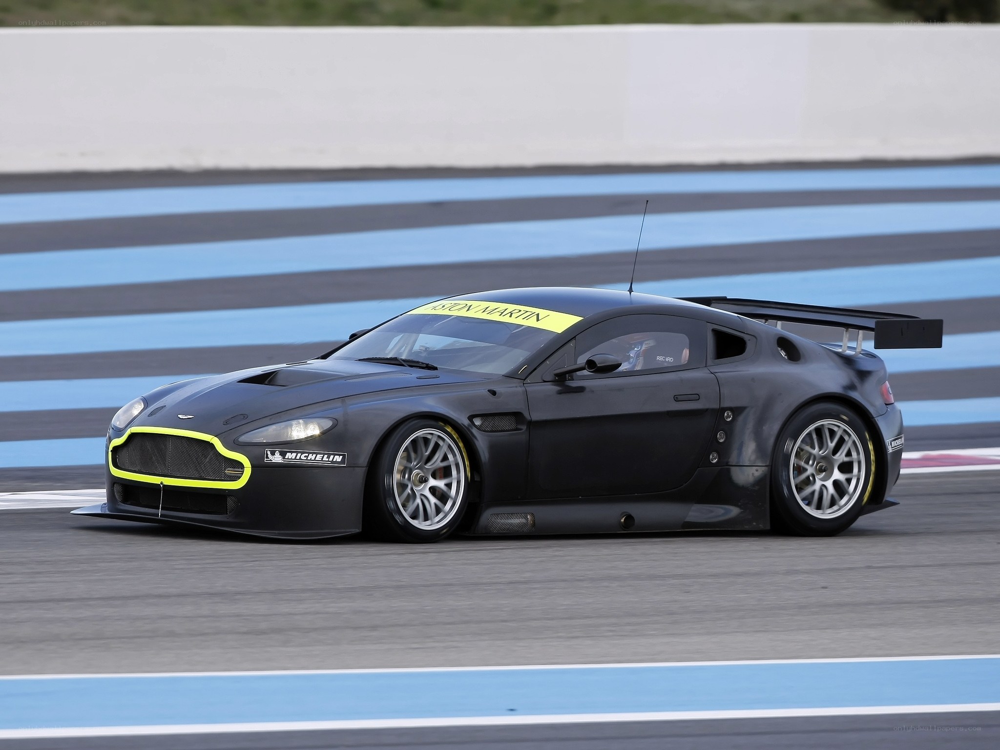 Aston Martin race car on track