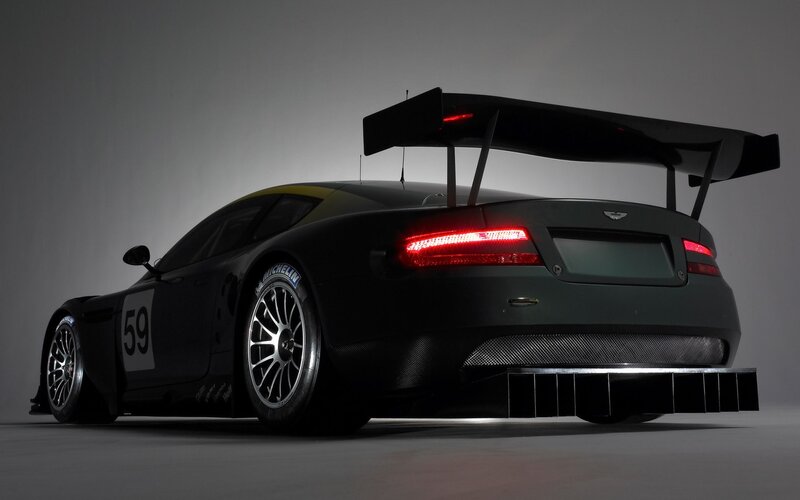 Aston Martin race car rear view