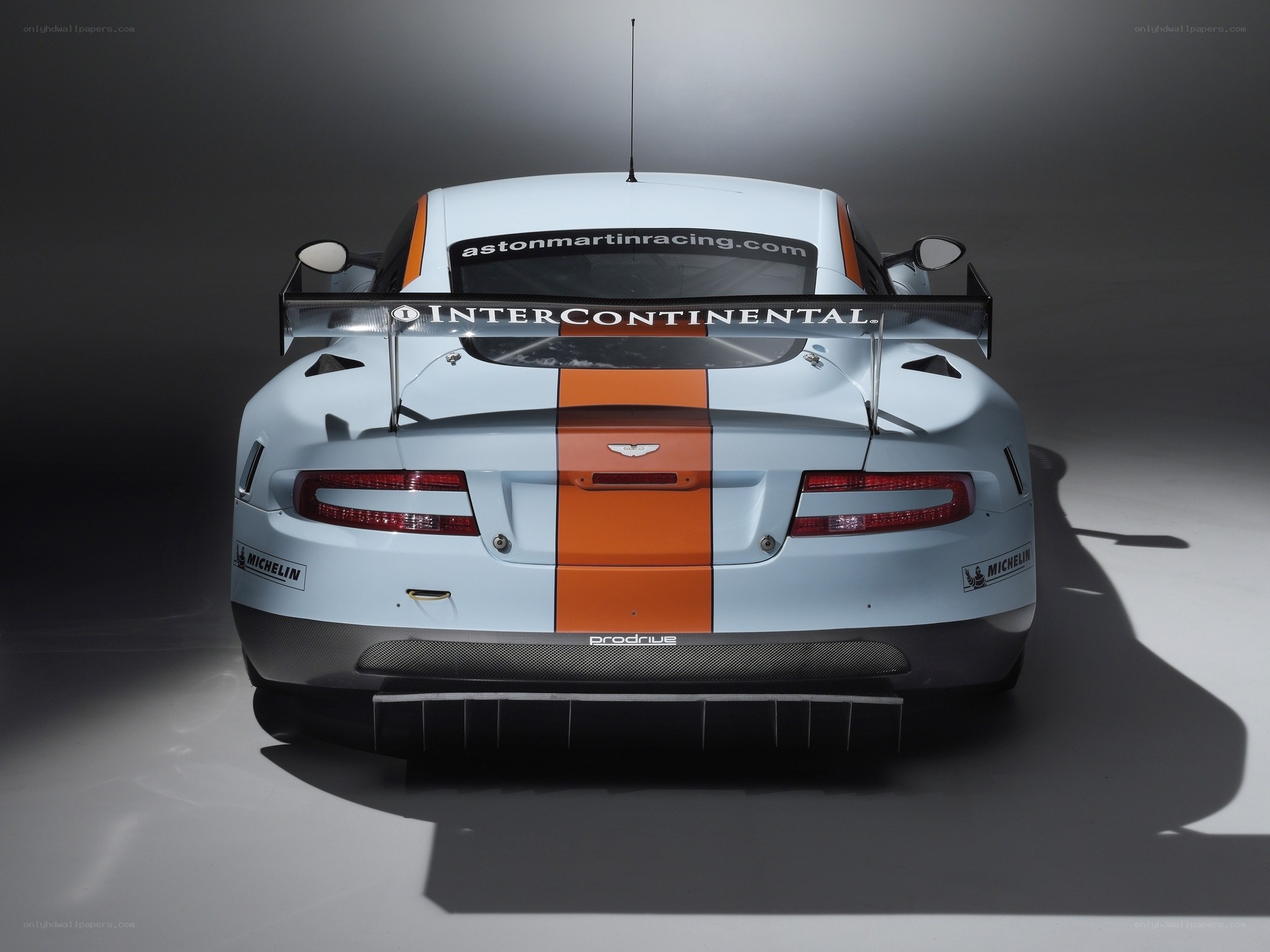 Aston Martin race car rear view