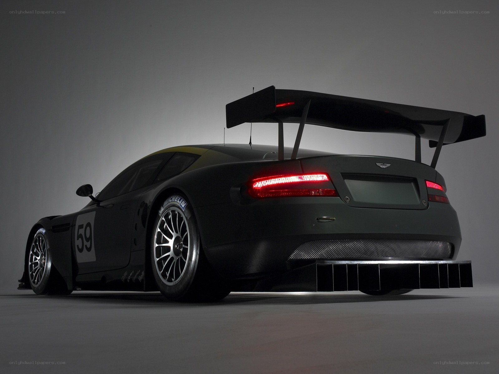 Aston Martin race car rear view