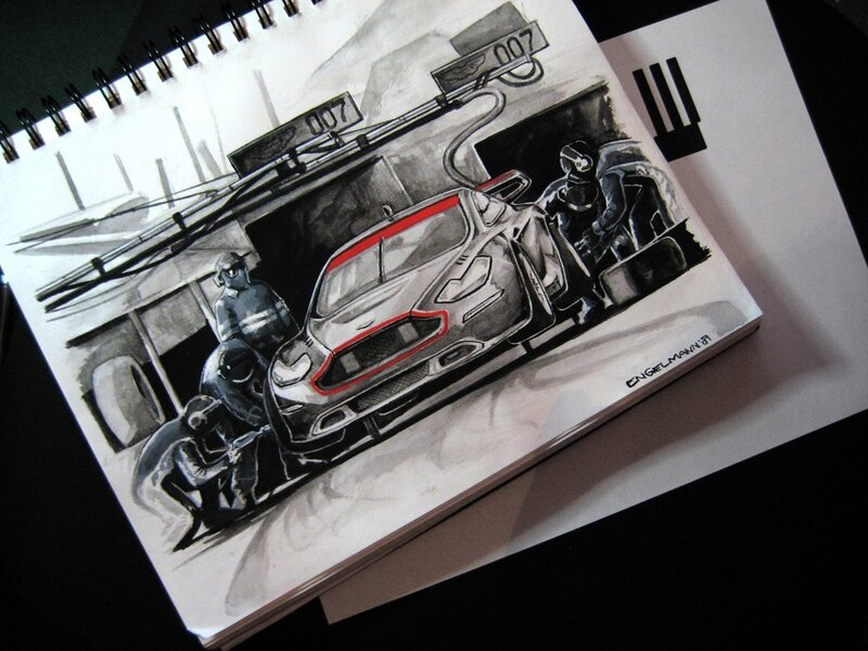 Aston Martin race car sketch