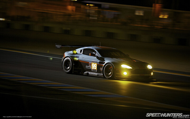 Aston Martin racing at night