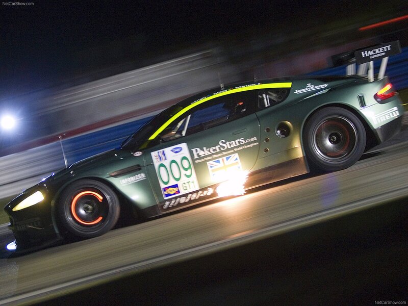 Aston Martin racing at night