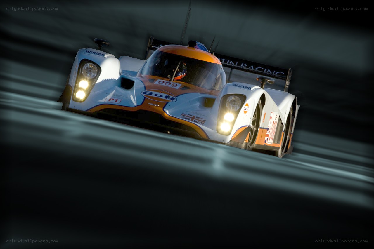 Aston Martin racing car in action