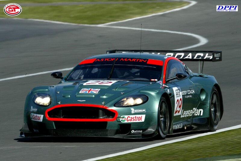 Aston Martin racing car on track