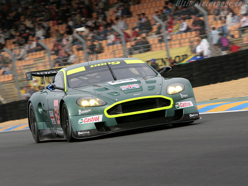 Aston Martin racing car on track