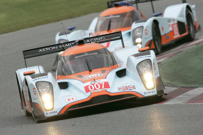 Aston Martin racing car on track