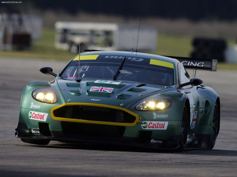 Aston Martin racing car on track