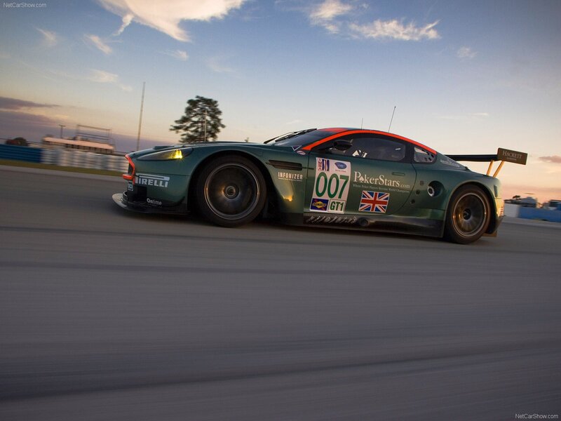 Aston Martin racing car on track