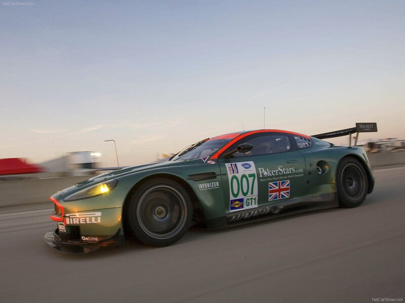Aston Martin racing car on track