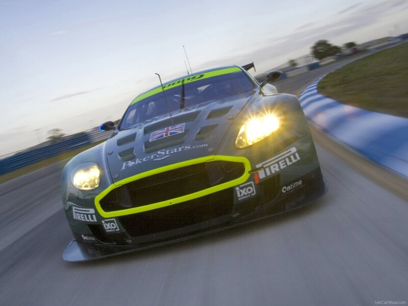 Aston Martin racing car on track