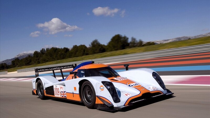Aston Martin racing car on track