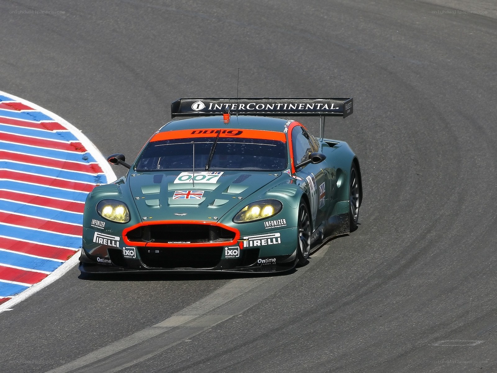 Aston Martin racing car on track