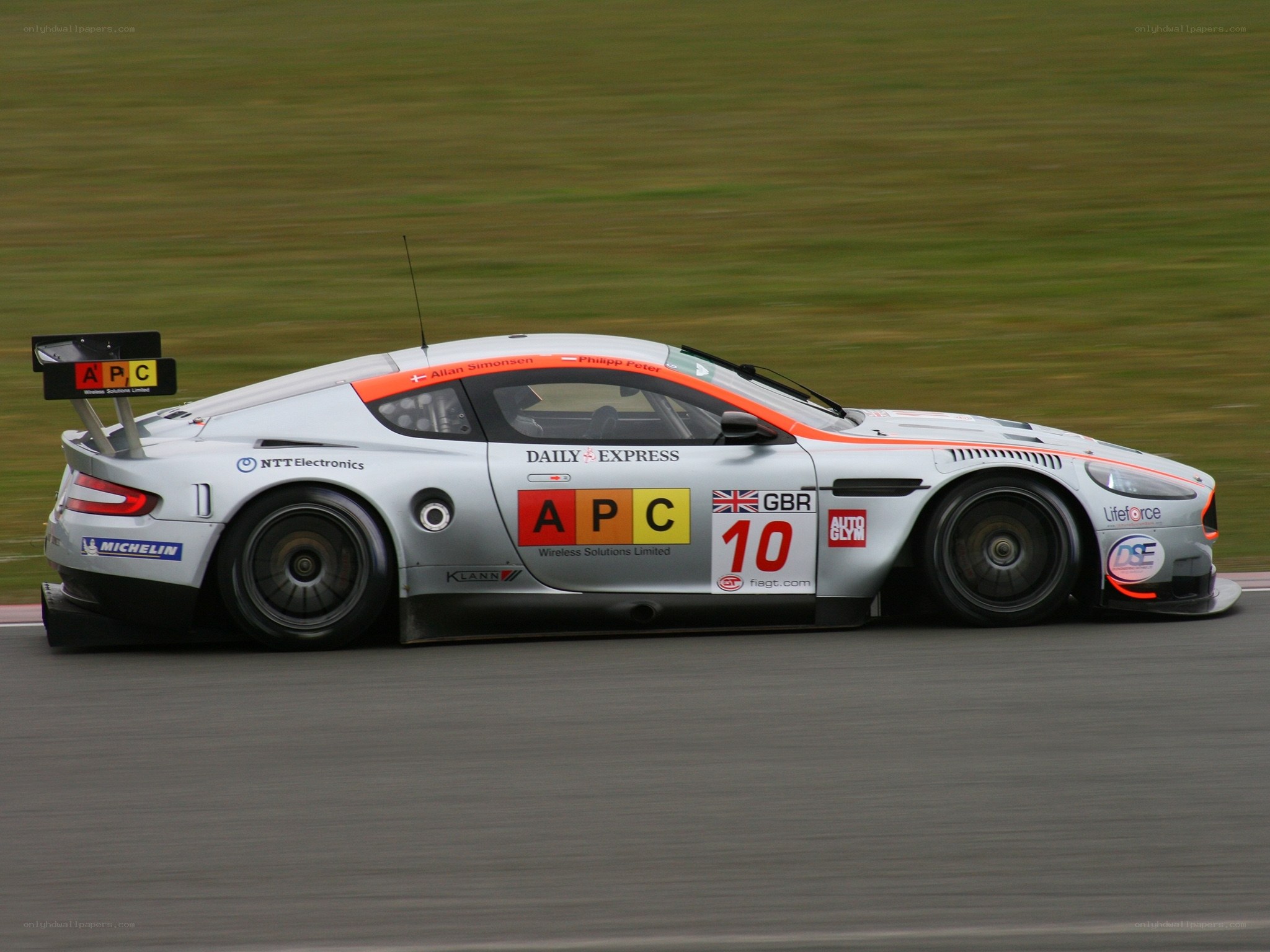 Aston Martin racing car on track