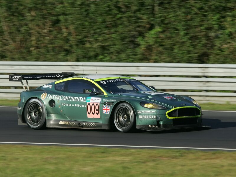 Aston Martin racing car on track