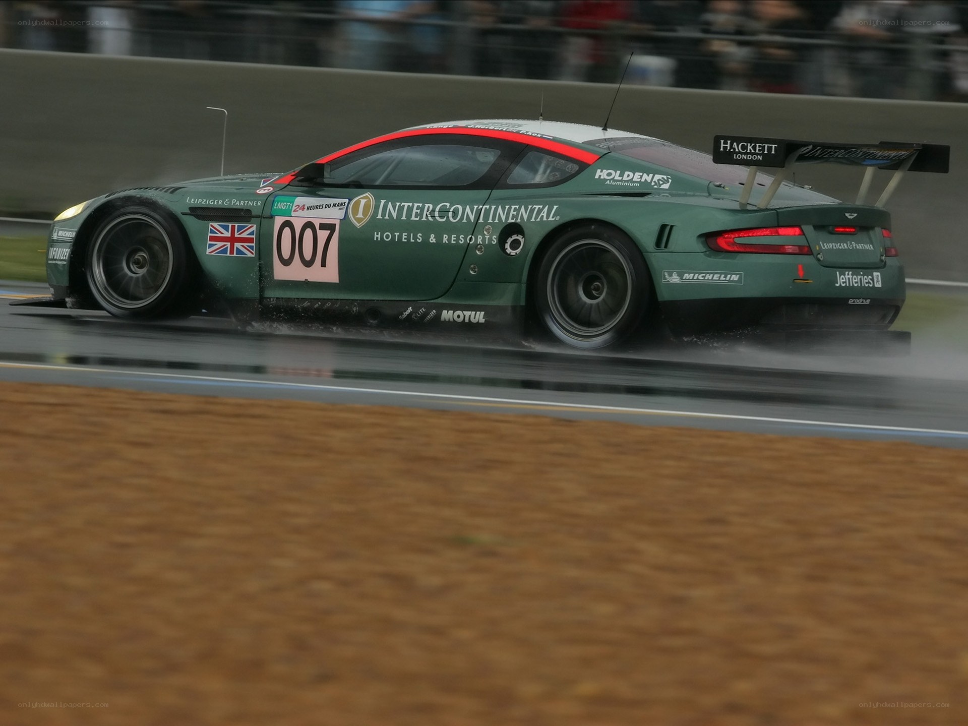 Aston Martin racing car on track