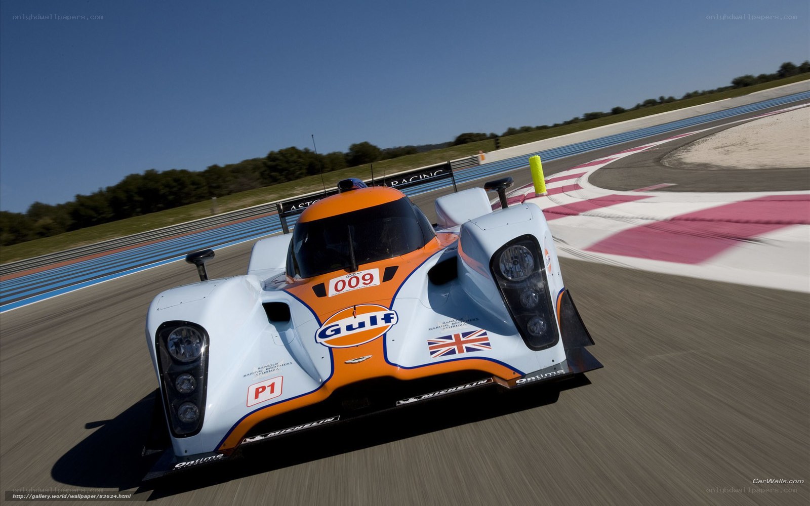 Aston Martin racing car on track