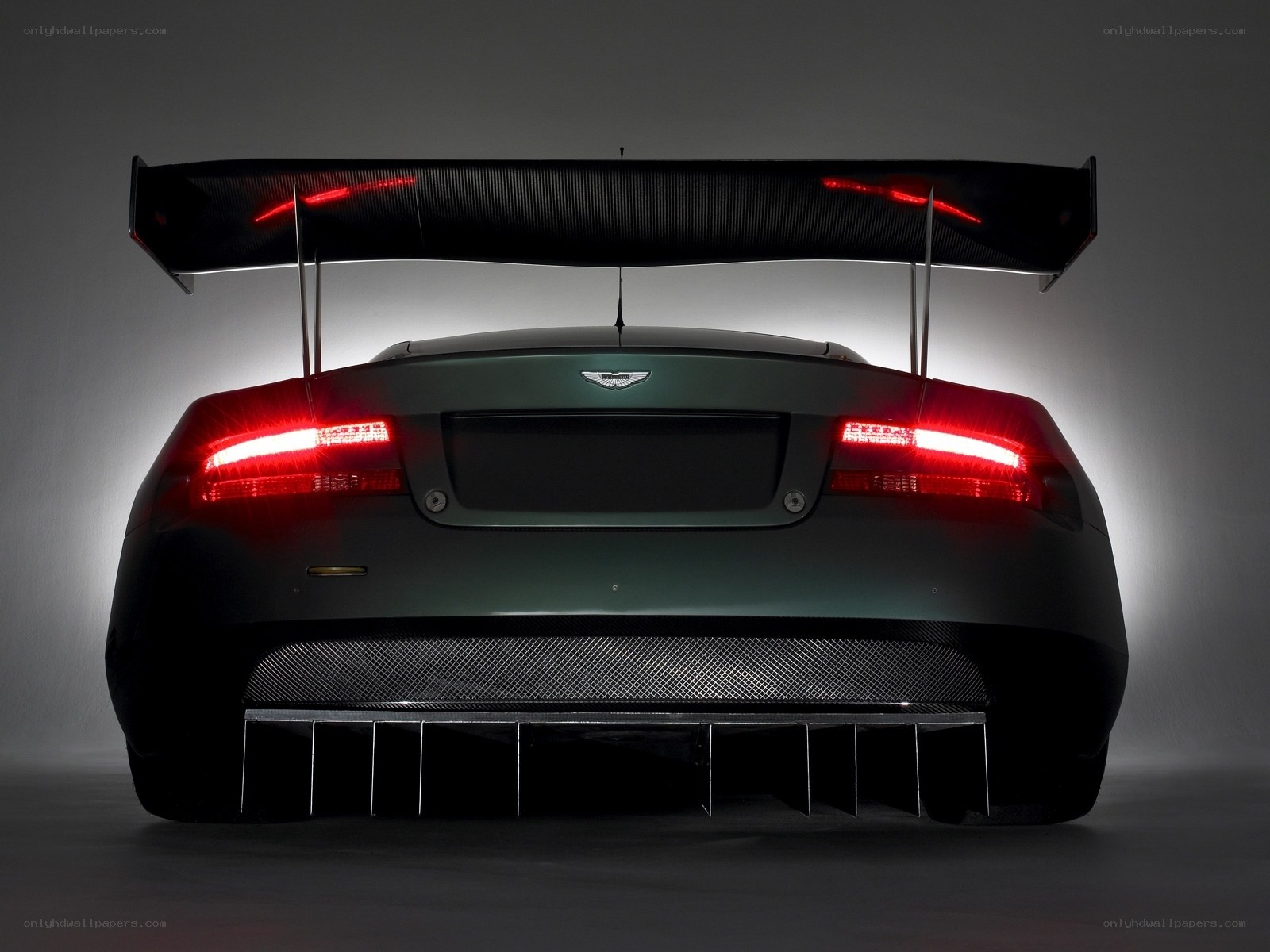 Aston Martin racing car rear view