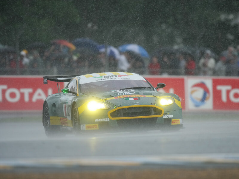 Aston Martin racing in the rain