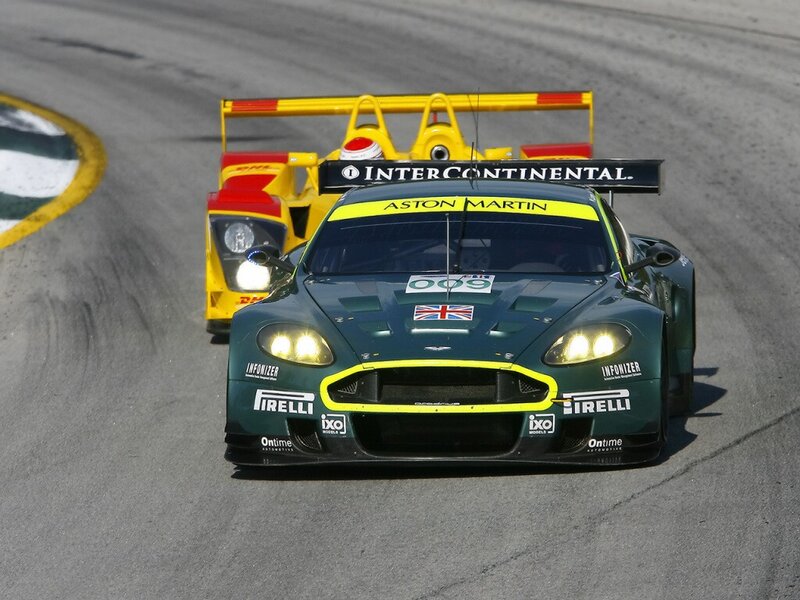 Aston Martin racing on a track