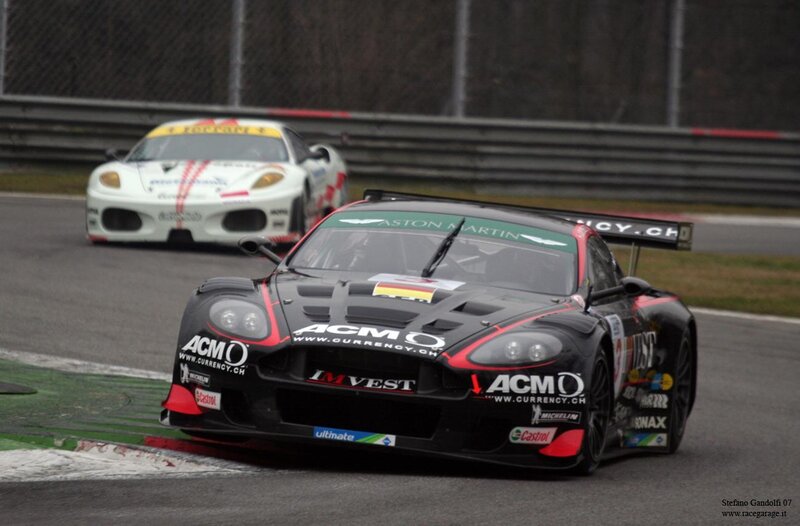 Aston Martin racing on a track