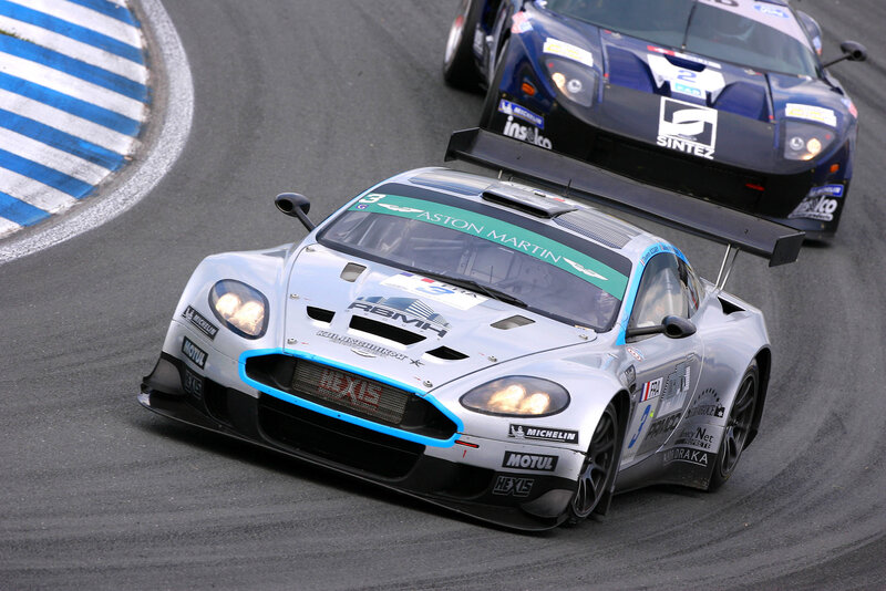 Aston Martin racing on a track