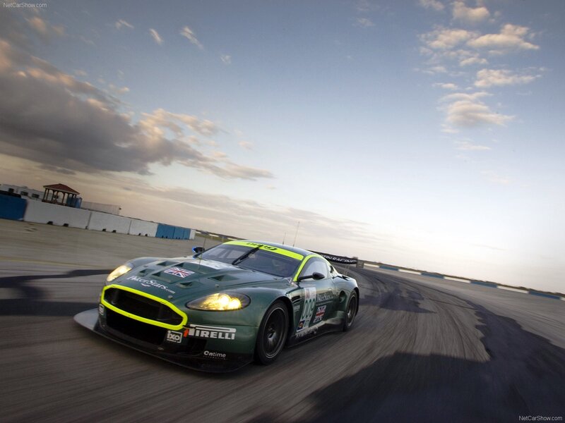 Aston Martin racing on a track