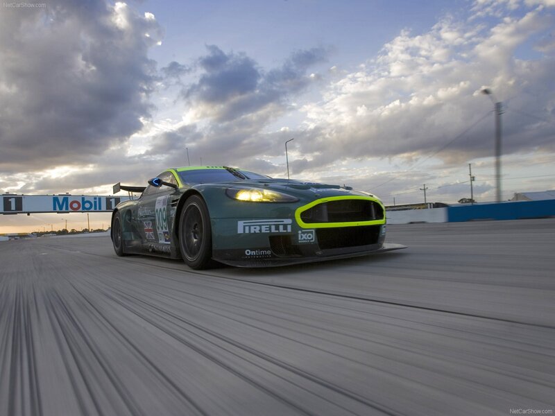 Aston Martin racing on a track