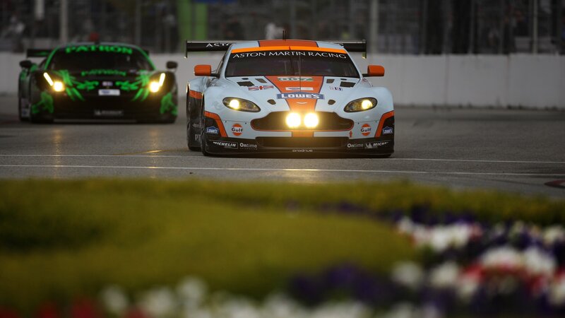 Aston Martin racing on track