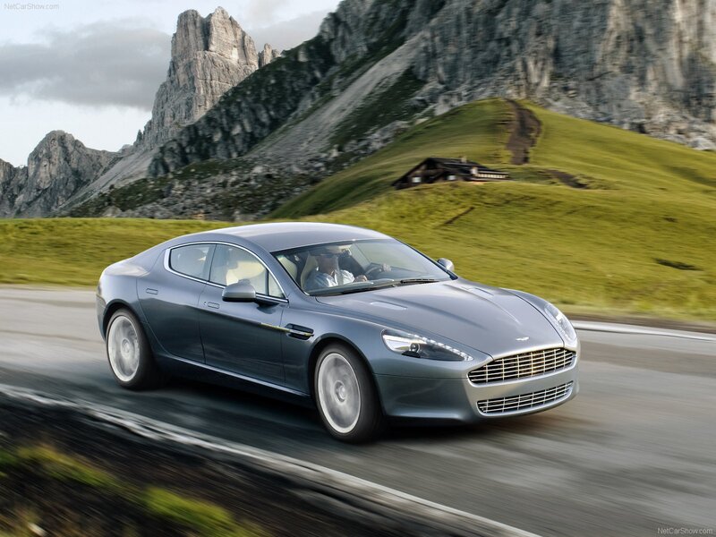 Aston Martin shooting brake in the mountains
