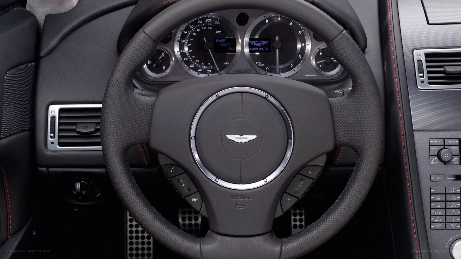 Aston Martin steering wheel interior
