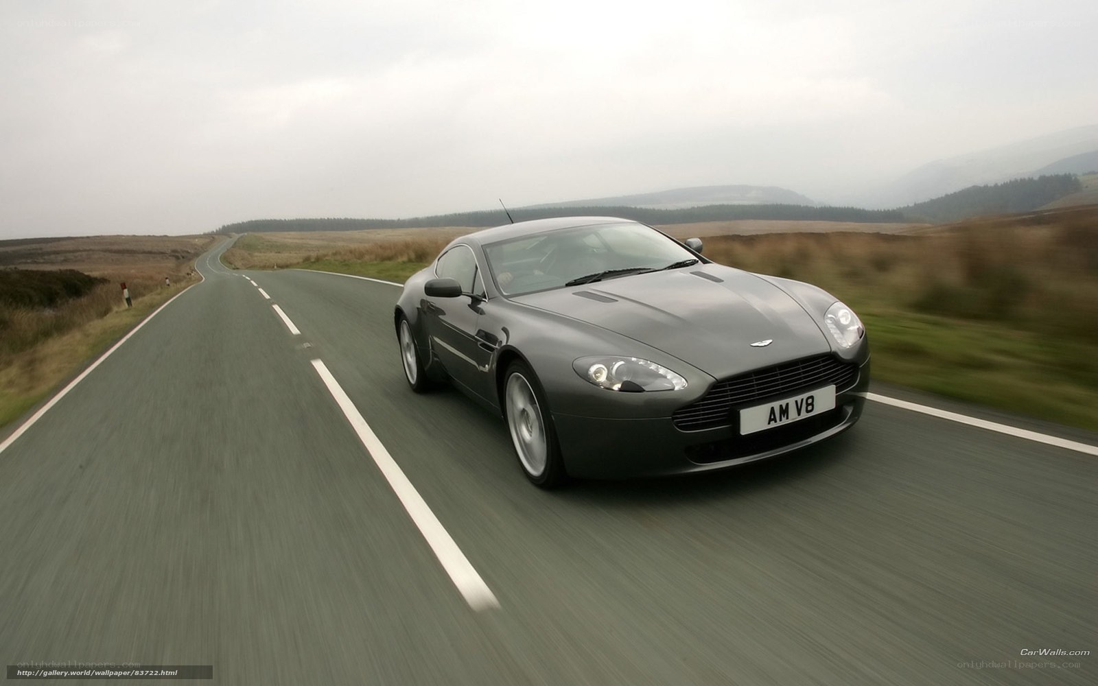 Aston Martin V8 on a country road