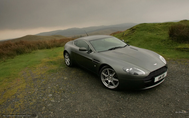 Aston Martin V8 on a hillside