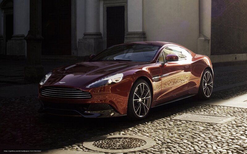 Aston Martin Vanquish on cobblestone street